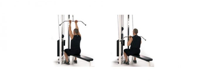 Close-Grip-Pull-Down زیر بغل سیم کش دست برعکس