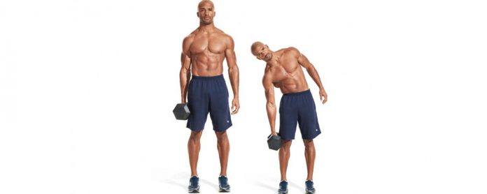 Dumbbell-Side-Bend حرکت بغل شکم با دمبل