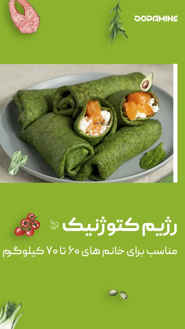 رژیم کتوژنیک (مناسب خانم های ۶۰ تا ۷۰ کیلوگرم)